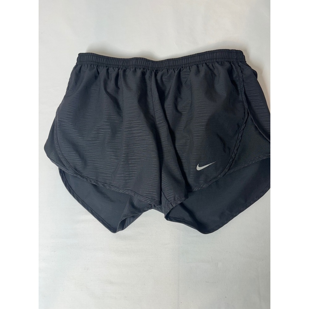 Nike Dri-FIT Women Black Textured Running Shorts Zipper Pocket 719759-010 M